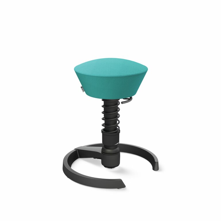 Aeris Swopper mit Gleiter | Feder Standard | Wollmischung: Türkis | Gestellfarbe: Schwarz