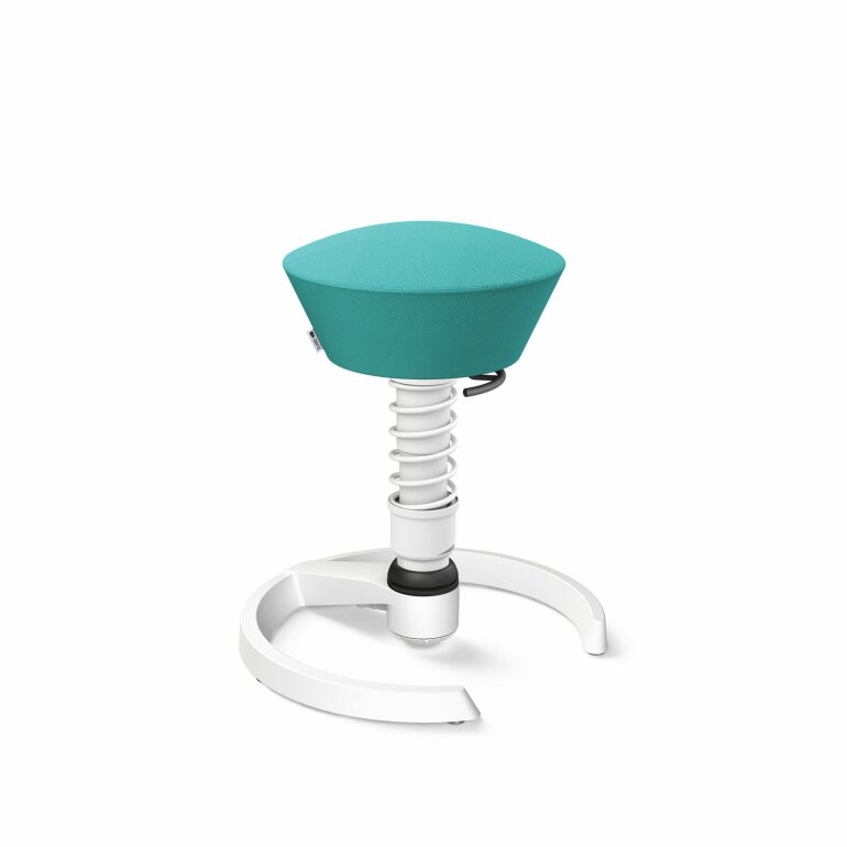 Aeris Swopper mit Gleiter | Feder Standard | Wollmischung: Türkis | Gestellfarbe: Weiß