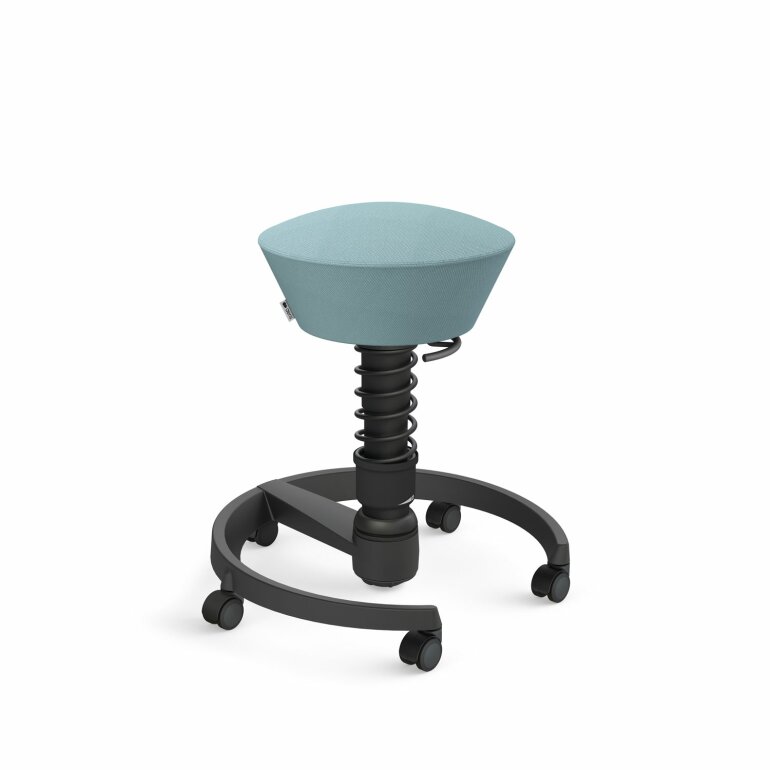 Aeris Swopper mit Rollen | Feder Standard | Wollmischung: Pastellblau | Gestellfarbe: Schwarz