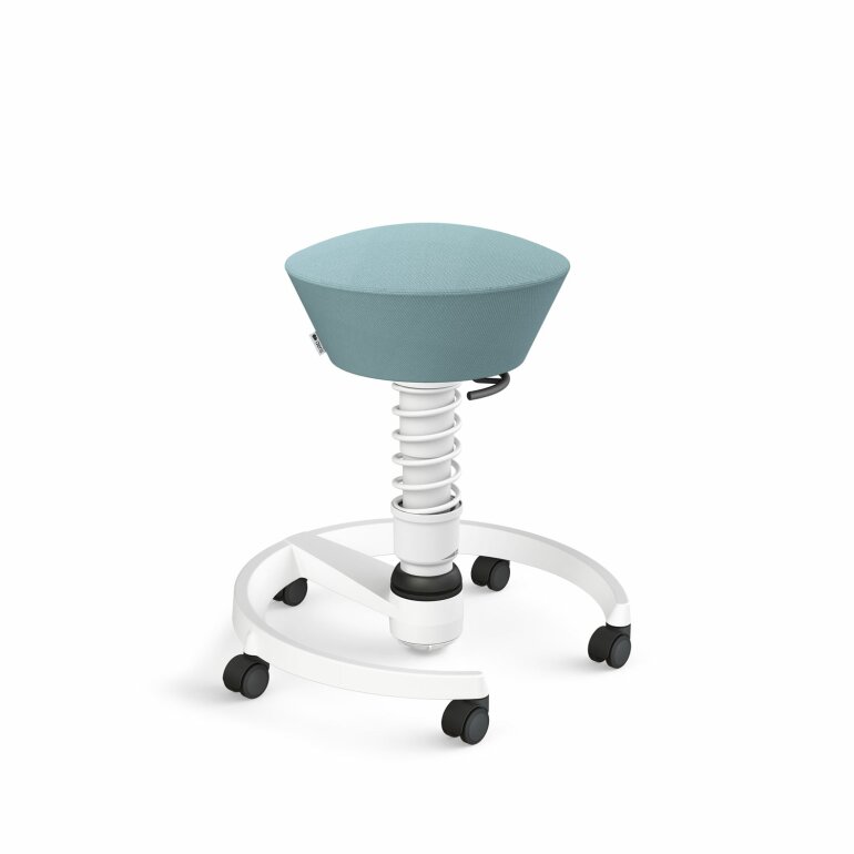Aeris Swopper mit Rollen | Feder Standard | Wollmischung: Pastellblau | Gestellfarbe: Weiß