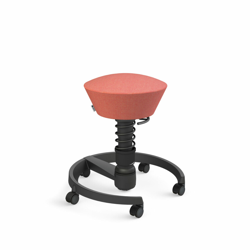 Aeris Swopper mit Rollen | Feder Light | Wollmischung meliert: Rosa-rot | Gestellfarbe: Schwarz