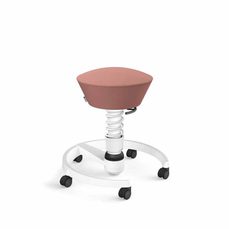 Aeris Swopper mit Rollen | Feder Light | Wollmischung: Blassrosa | Gestellfarbe: Weiß