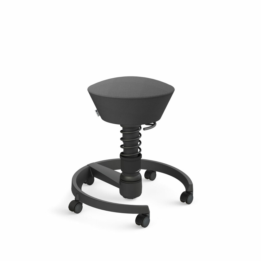 Aeris Swopper mit Rollen | Feder Low | Wollmischung: Schiefergrau | Gestellfarbe: Schwarz