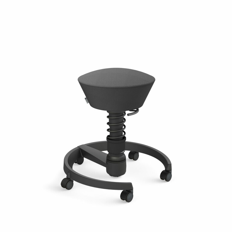 Aeris Swopper mit Rollen | Feder Low | Wollmischung: Schiefergrau | Gestellfarbe: Schwarz