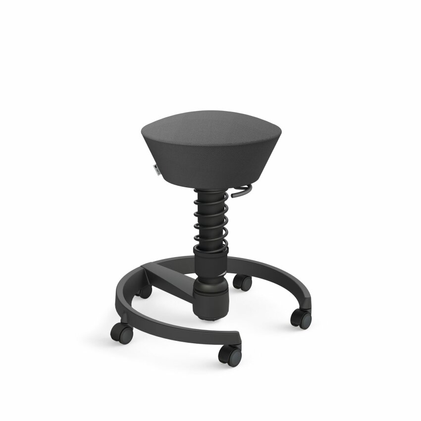 Aeris Swopper mit Rollen | Feder Standard | Wollmischung: Schiefergrau | Gestellfarbe: Schwarz