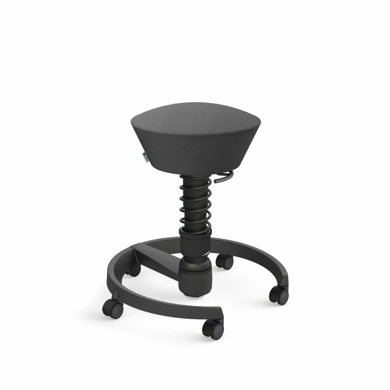 Aeris Swopper mit Rollen | Feder Standard | Wollmischung: Schiefergrau | Gestellfarbe: Schwarz