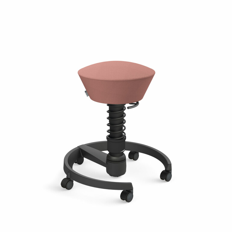 Aeris Swopper mit Rollen | Feder Standard | Wollmischung: Blassrosa | Gestellfarbe: Schwarz