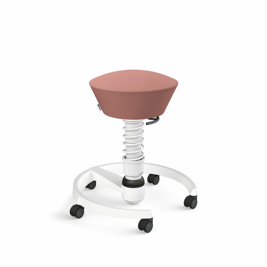 Aeris Swopper mit Rollen | Feder Standard | Wollmischung: Blassrosa | Gestellfarbe: Weiß