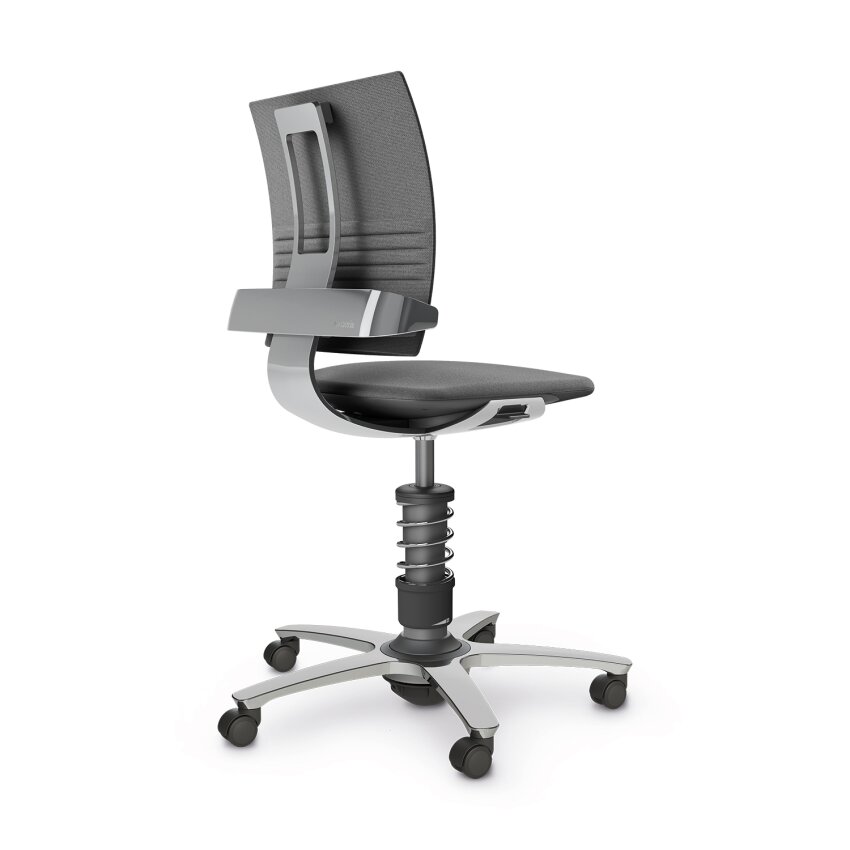 Aeris 3Dee | Feder Standard 50 -120 kg | Cura: Grau meliert | Gestellfarbe: hochglanz poliert