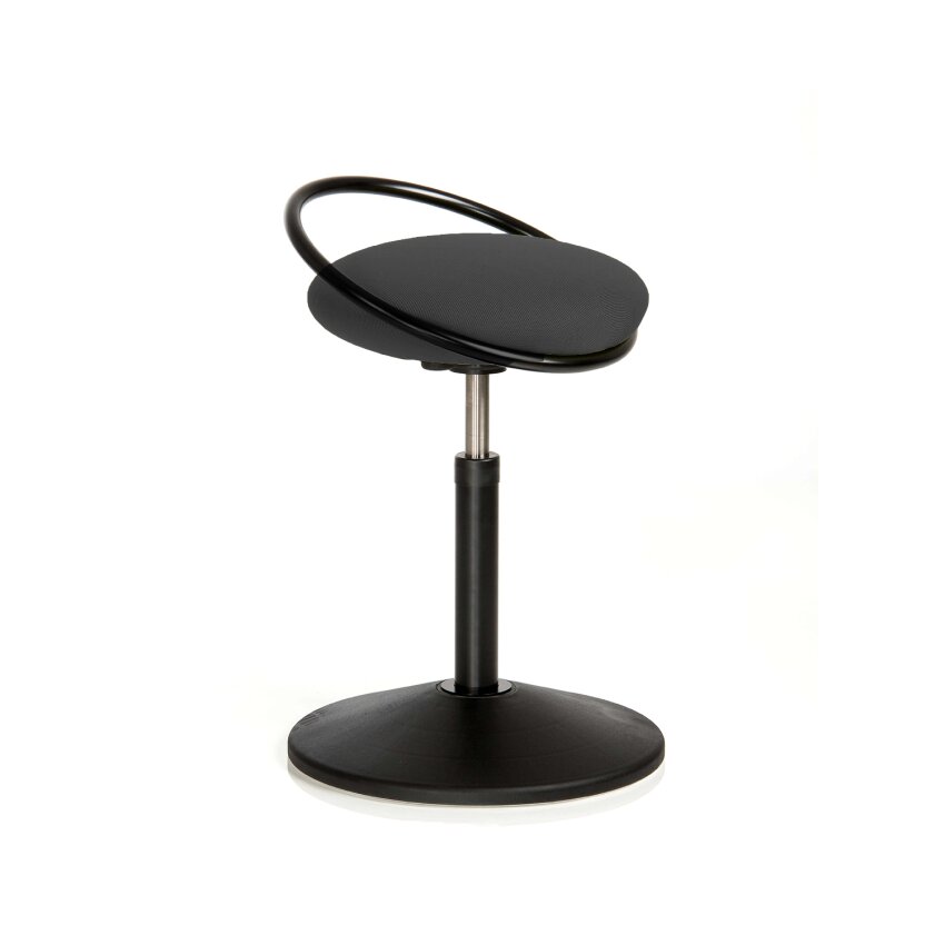 Rovo Solo 3800 Sitzhocker | Gestellfarbe: Schwarz | Tragering | 3D Gestrick: Grau