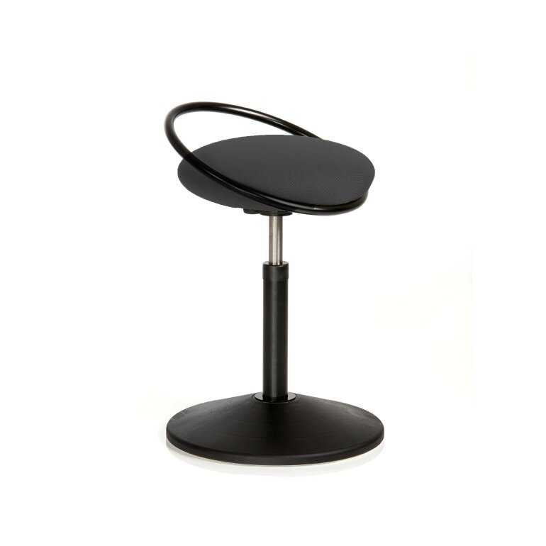 Rovo Solo 3800 Sitzhocker | Gestellfarbe: Schwarz | Tragering | 3D Gestrick: Grau
