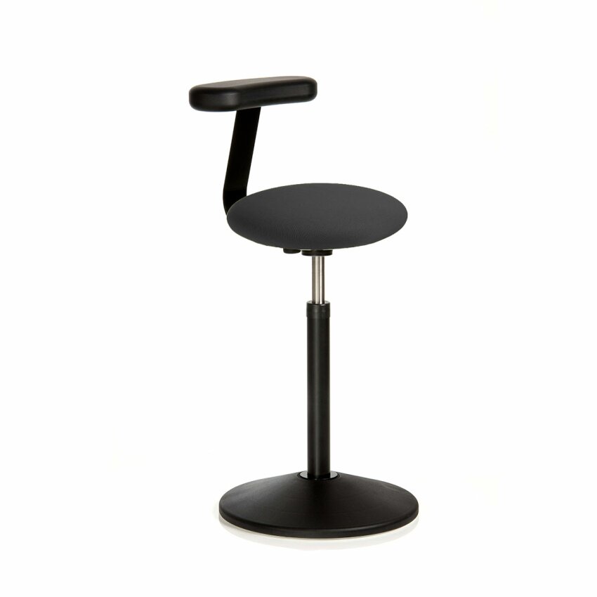Rovo Solo 3810 Stehhocker | Gestellfarbe: Schwarz | Monopad | 3D Gestrick: Grau