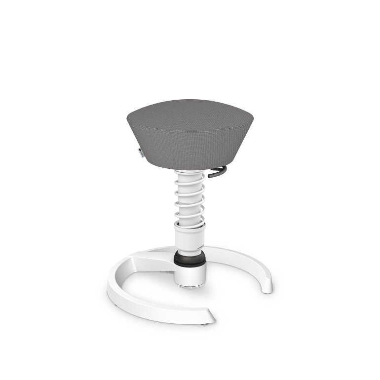 Aeris Swopper mit Gleiter | Feder Low | Cura: Hellgrau meliert | Gestellfarbe: Weiß