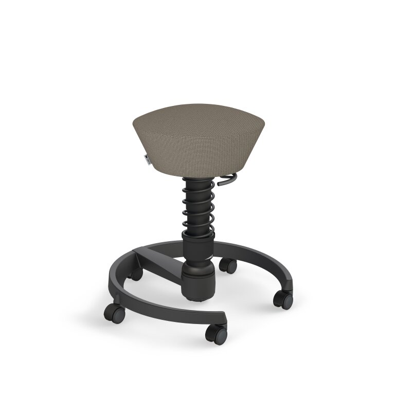Aeris Swopper mit Rollen | Feder Standard | Cura: Beige meliert | Gestellfarbe: Schwarz | Hartbodenrollen