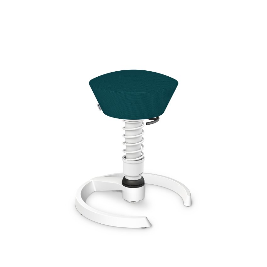 Aeris Swopper mit Gleiter | Feder Standard | Cura: Petrolblau meliert | Gestellfarbe: Weiß